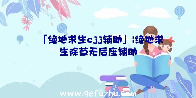 「绝地求生cjj辅助」|绝地求生除草无后座辅助